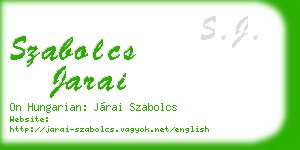 szabolcs jarai business card
